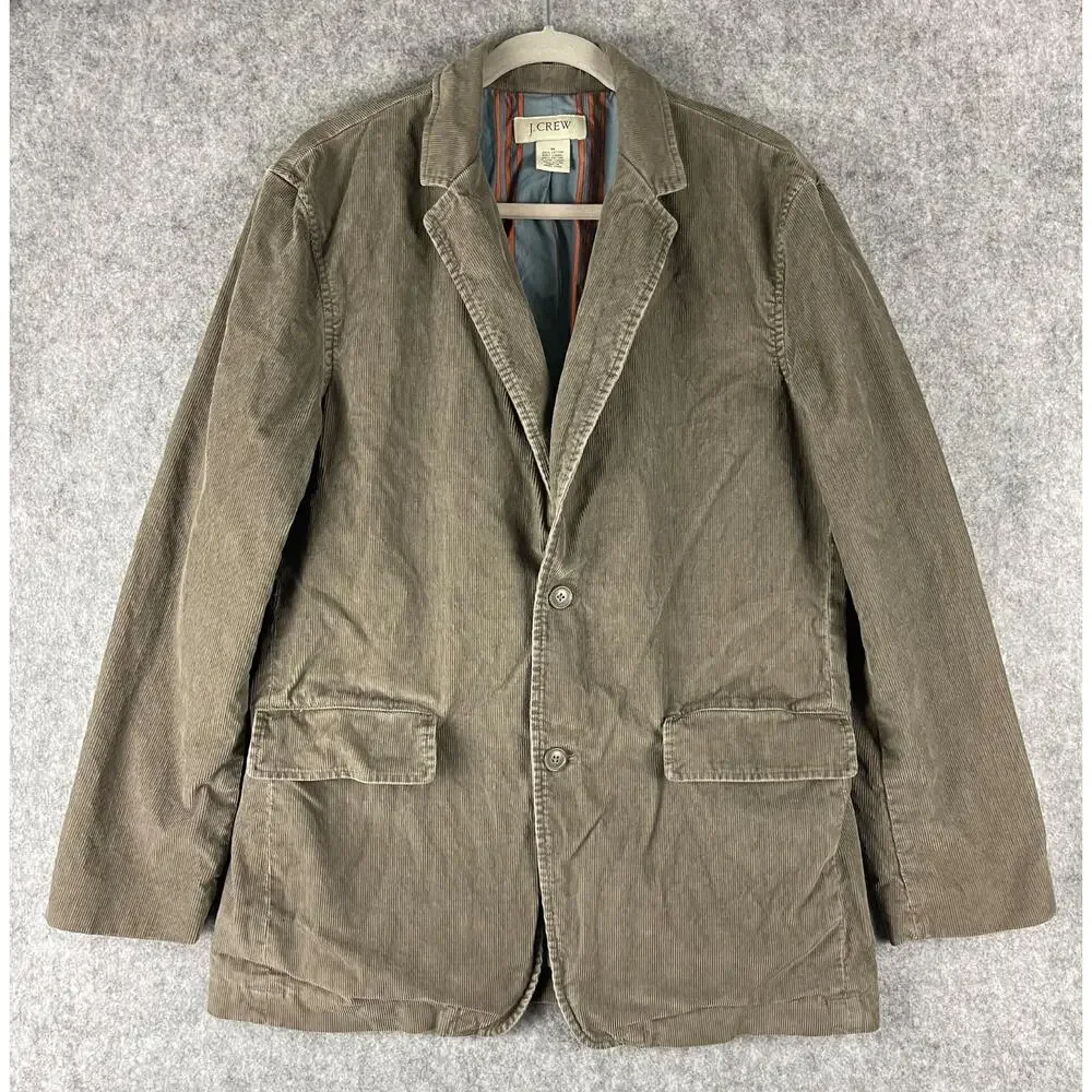 Vintage‎ J Crew Corduroy Blazer Sport Coat Mens Medium Gray Academia 80s 90s